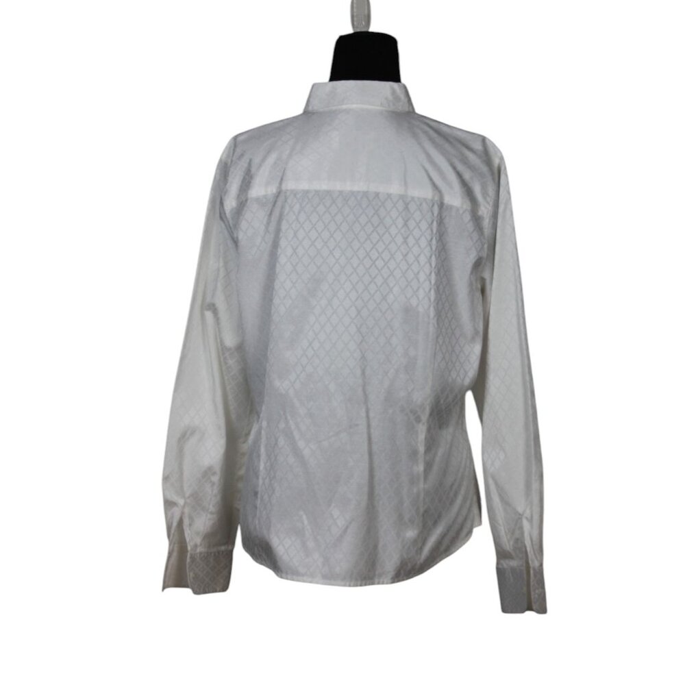 Pendleton White Button Down Blouse Size 12 - image 3